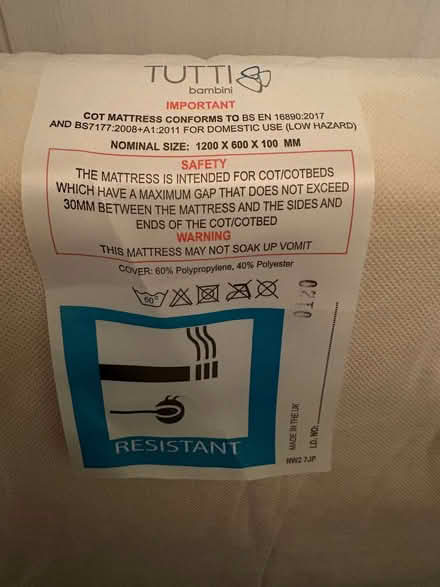 Photo of free Cot Mattress and Sheets (Leytonstone E11) #2