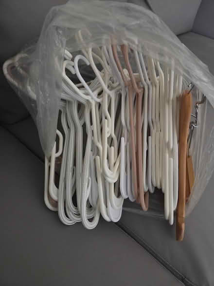 Photo of free Plastic Hangers, Mostly White (K2J0V1) #1