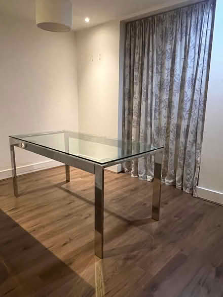 Photo of free Glass and metal dining table (Wandsworth SW18) #1