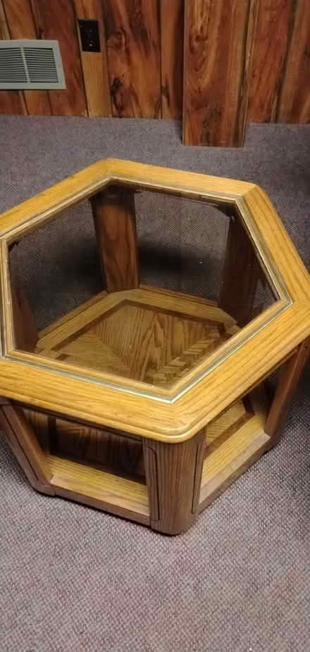 Photo of free Hesagonal Accent Table w Glass Top (North End) #1