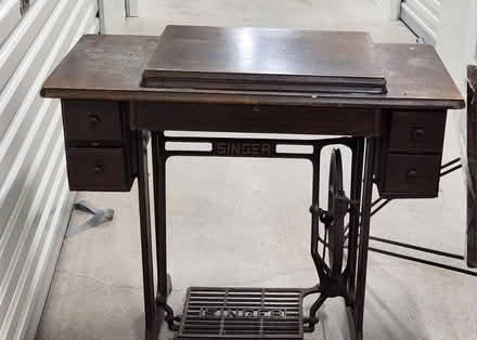 Photo of free SINGER TREADLE BASE table (Birchmount and Danforth) #1