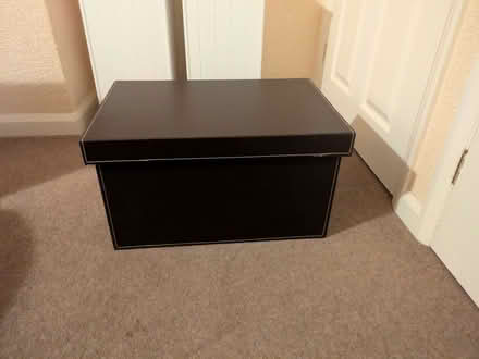 Photo of free Faux brown leather storage box (Whitehaven CA28) #1