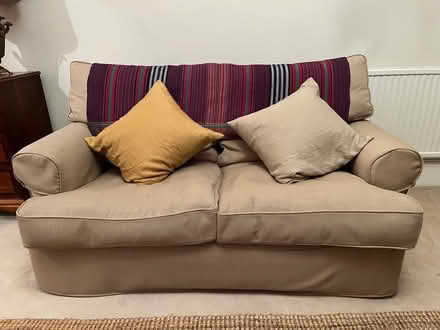 Photo of free Beige feather sofa - 2 seater (Moseley B13) #1