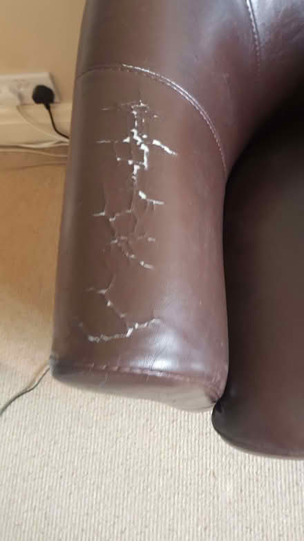 Photo of free Brown leather effect tub chair needs attention (Cheylesmore CV3) #3