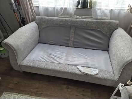 Photo of free 2 seater grey sofa (Wood Farm OX3) #1