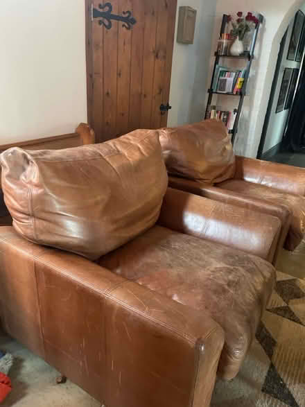 Photo of free Two large leather armchairs (Doddington ME9) #4