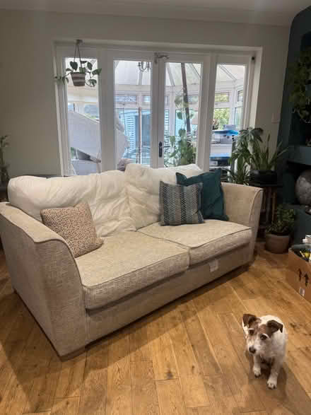 Photo of free 3 seater (grey/white fleck) sofa (South Wootton PE30) #1