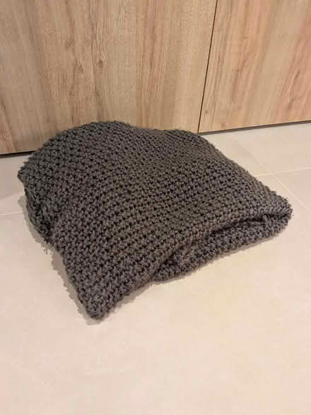 Photo of free Large dark grey knitted blanket / bed throw (Bernards Heath AL1) #1