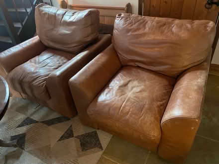 Photo of free Two large leather armchairs (Doddington ME9) #1