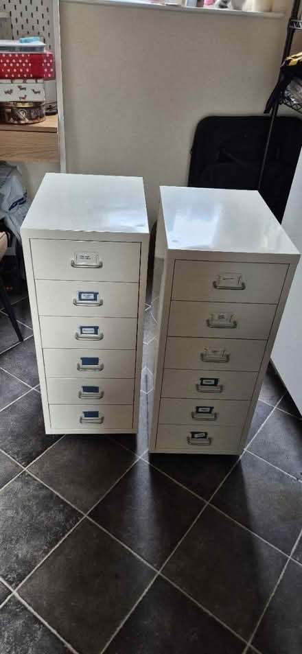 Photo of free White metal drawers on casters (Leeds LS8) #1