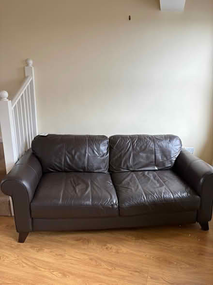 Photo of free Brown leather sofa (Kingston KT1) #1