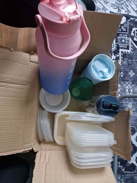 Photo of free Various Tupperware Tubs (with lids) and Water Bottl (Harrow Weald HA3) #1