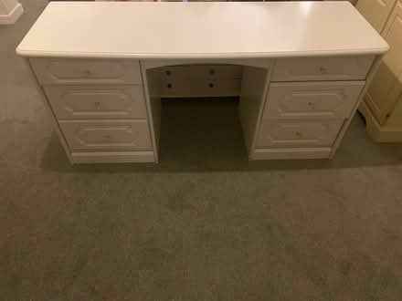 Photo of free White wooden dresser with drawers (Sk12) #1
