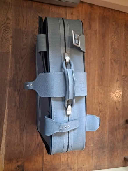 Photo of free Vintage vinyl grey suitcase (Bethel LL55) #3