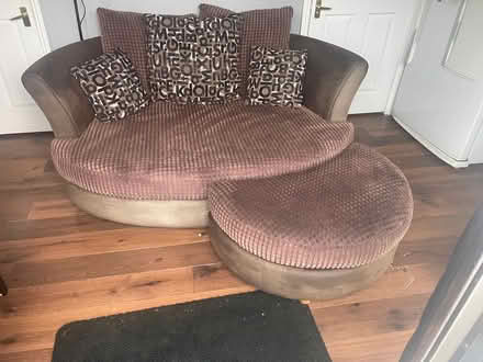 Photo of free Snuggle / love sofa and footstool (Alexandra road RM13) #1