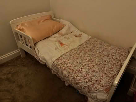 Photo of free John Lewis Toddler Bed, Painted White Wood (Barnes SW15) #1