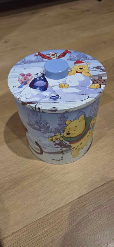 Photo of free Winne the Pooh Christmas round tin (Chichester PO19) #1