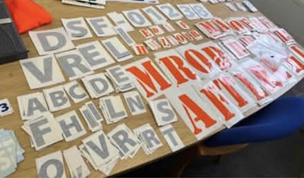 Photo of free Vinyl transfer lettering (Bromsgrove B61) #1