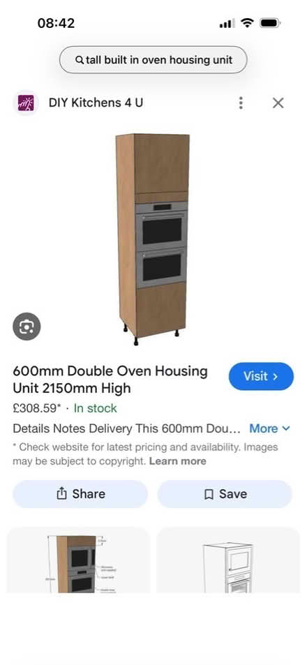 Photo of single kitchen unit and or tall oven housing (Garforth LS25) #2