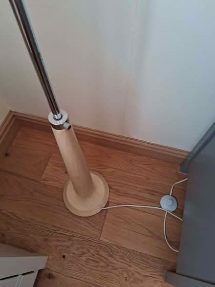 Photo of free Wooden bedroom lamp with beige shade (BT8) #2