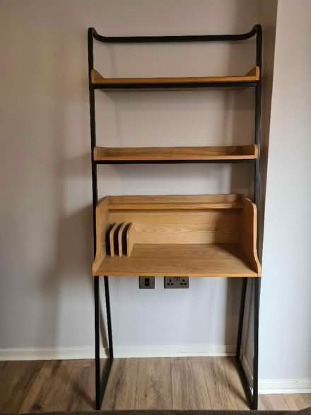 Photo of free Wood and metal desk - 80(W)x43(D)x185(H) (Woking GU22) #1