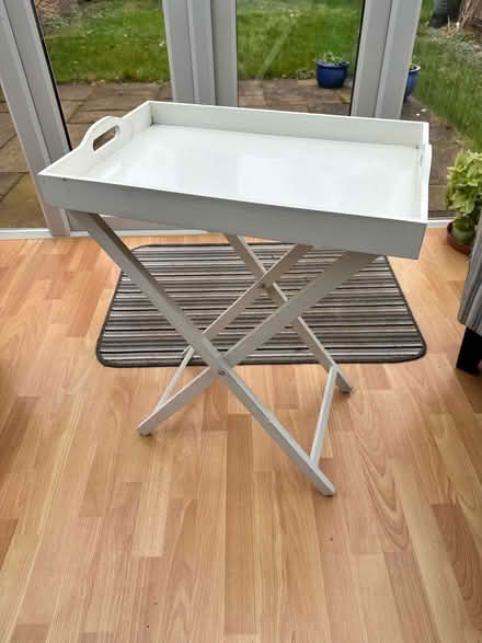 Photo of free Wooden white tray with stand (Blaby LE8) #1