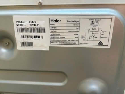 Photo of free Haier 4kg Clothes Dryer (Highgate) #4