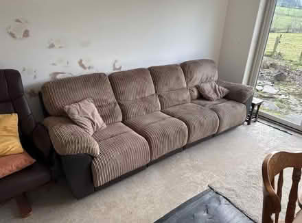 Photo of free 4 Seater sofa. Recliners at ends (Sleagill CA10) #1