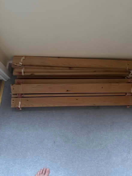 Photo of free Single mattress and wooden frame (Foxholes SG13) #3
