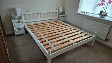 Photo of free King-size pine bed (Lymington SO41) #3