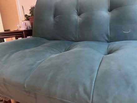 Photo of free Blue velvet sofa bed (Hove) #2