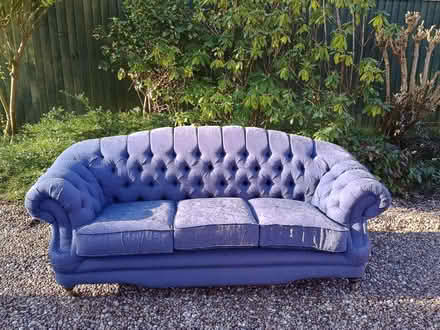 Photo of free 3 seater blue sofa (Goostrey CW4) #2