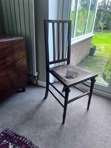 Photo of free Old inlaid rattan seated occasional chair (Killinghall HG3) #1