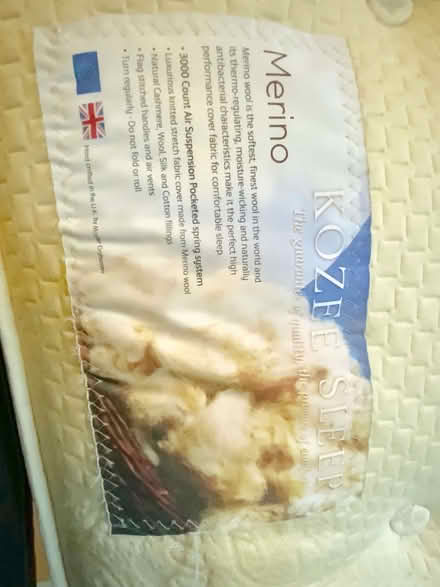 Photo of free Merino wool Kingsize mattress (Manafon SY16) #1