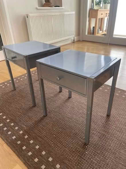 Photo of free Grey metal bedside tables (Hendon NW4) #2