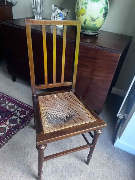 Photo of free Old inlaid rattan seated occasional chair (Killinghall HG3) #2