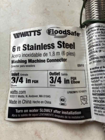 Photo of free Washing machine connector (Nashua Crown Hill) #1