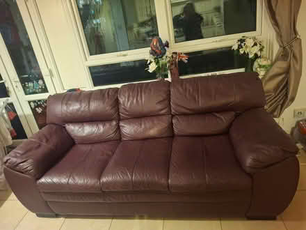 Photo of free Three seater, leather look sofa (BR5) #2