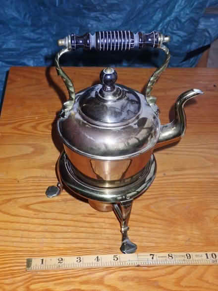 Photo of free Copper kettle on spirit burner stand (Fairfield LA1) #2