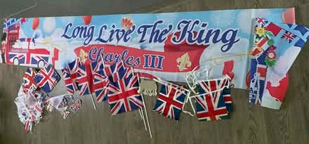 Photo of free King Charles banner and Union Jack flags etc (Lloyd Park CR0) #1