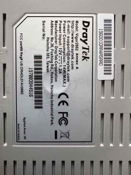 Photo of free A Draytek Router with Power Cable (Iver SL0) #2