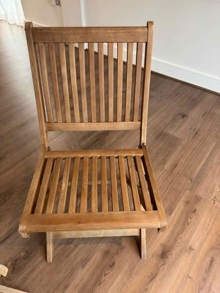 Photo of free Two wooden garden chairs (Wandsworth SW18) #3