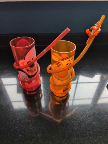 Photo of free Pair of plastic Disney drinking cups (Chalker's Corner TW9) #1
