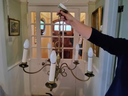 Photo of free Antiqued Brass 5 arm light fitting (Bexhill on Sea) #1