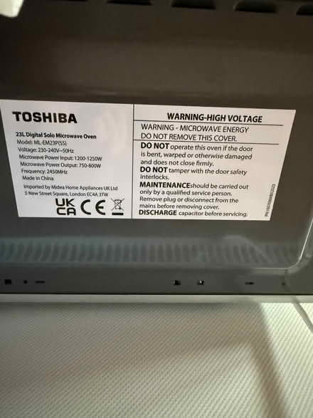 Photo of free Toshiba Micowave (Market Drayton TF9) #1