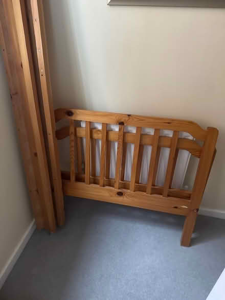 Photo of free Single mattress and wooden frame (Foxholes SG13) #2