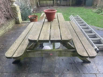 Photo of free Wooden picnic table (ME16) #2