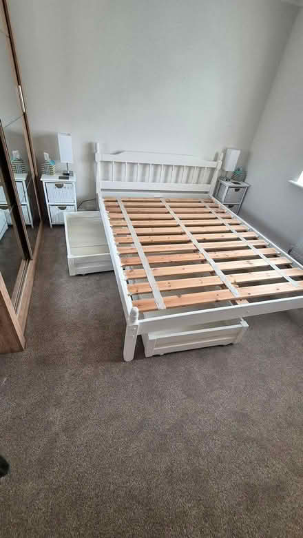 Photo of free King-size pine bed (Lymington SO41) #1