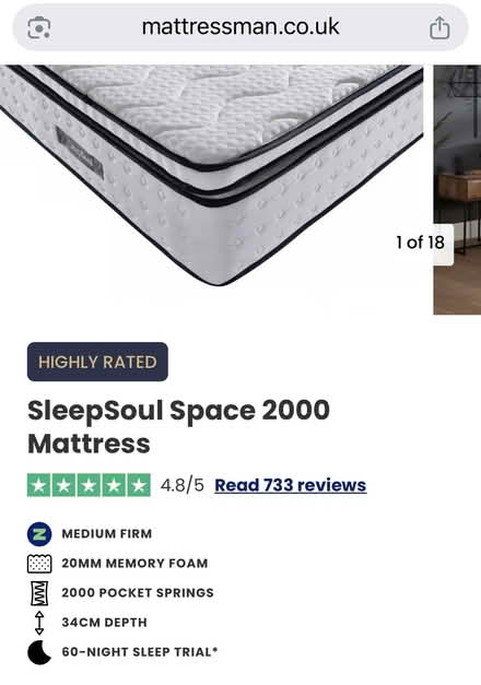 Photo of free New Mattress - Small Double (Dudley Wood - DY2) #4