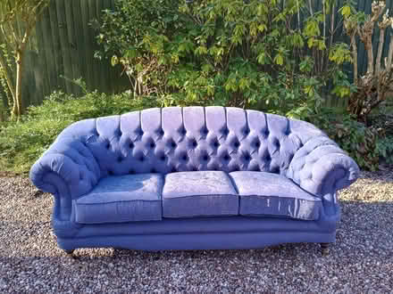 Photo of free 3 seater blue sofa (Goostrey CW4) #3